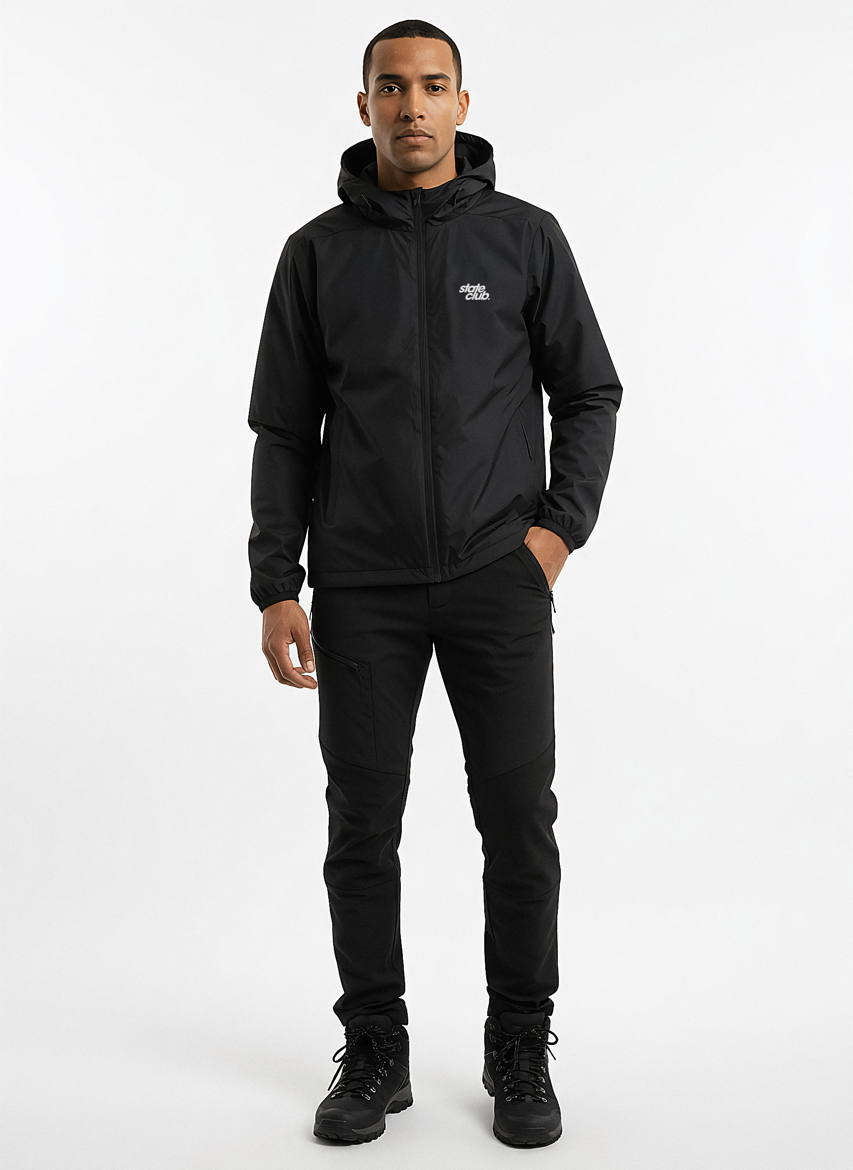 Hooded Windbreaker | Jet Black