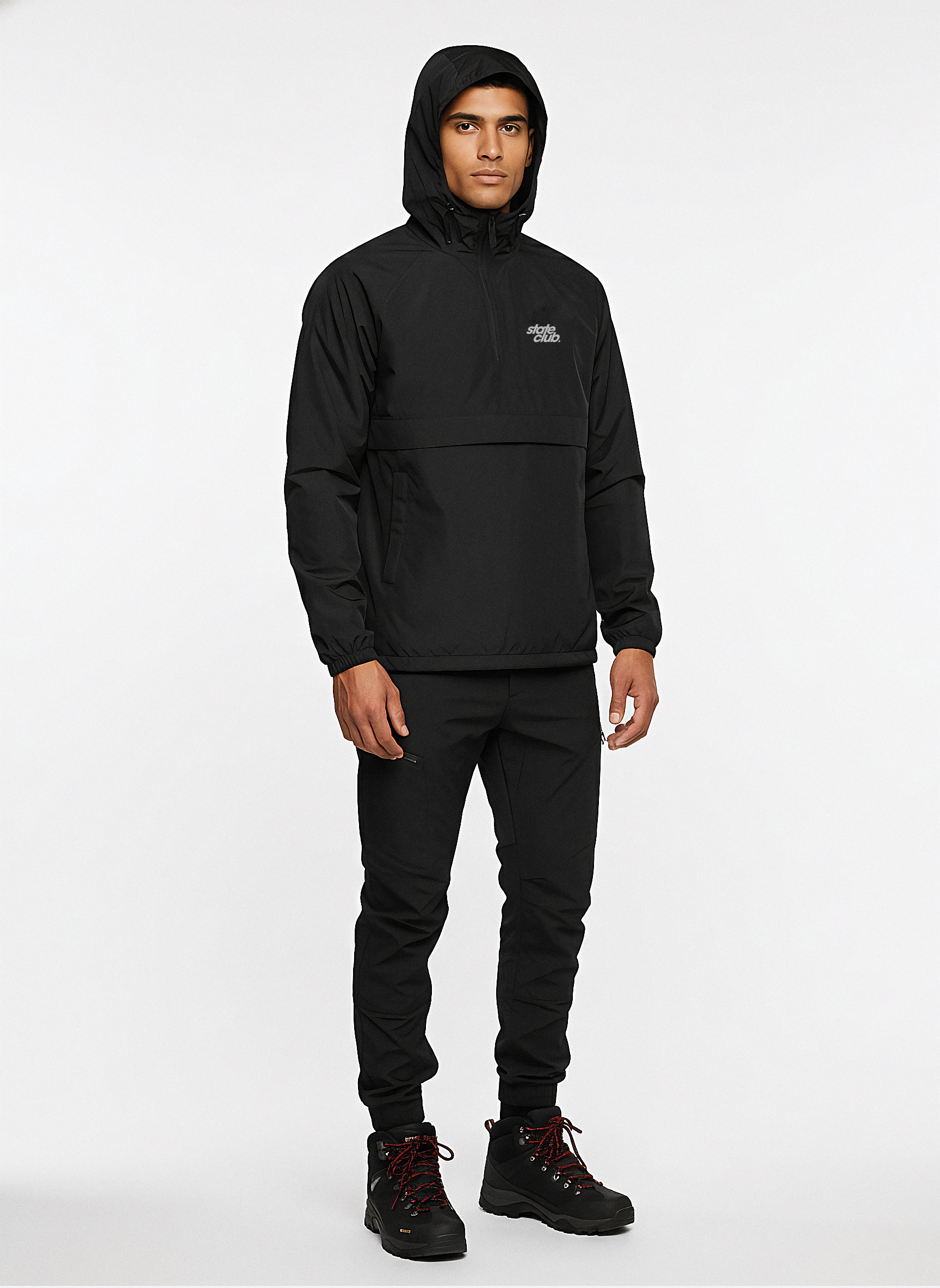 Hooded Windbreaker | Jet Black