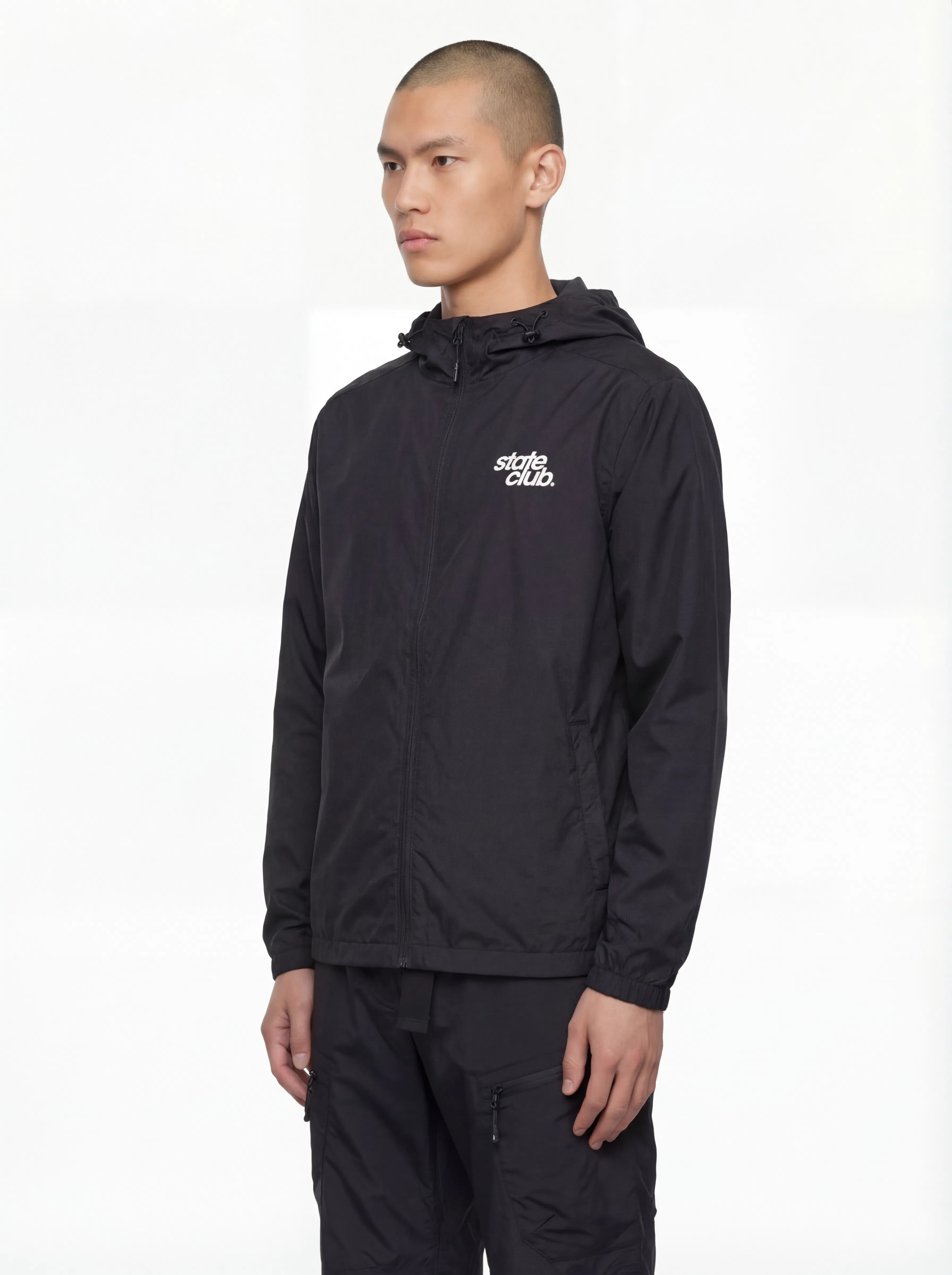 Hooded Windbreaker | Jet Black